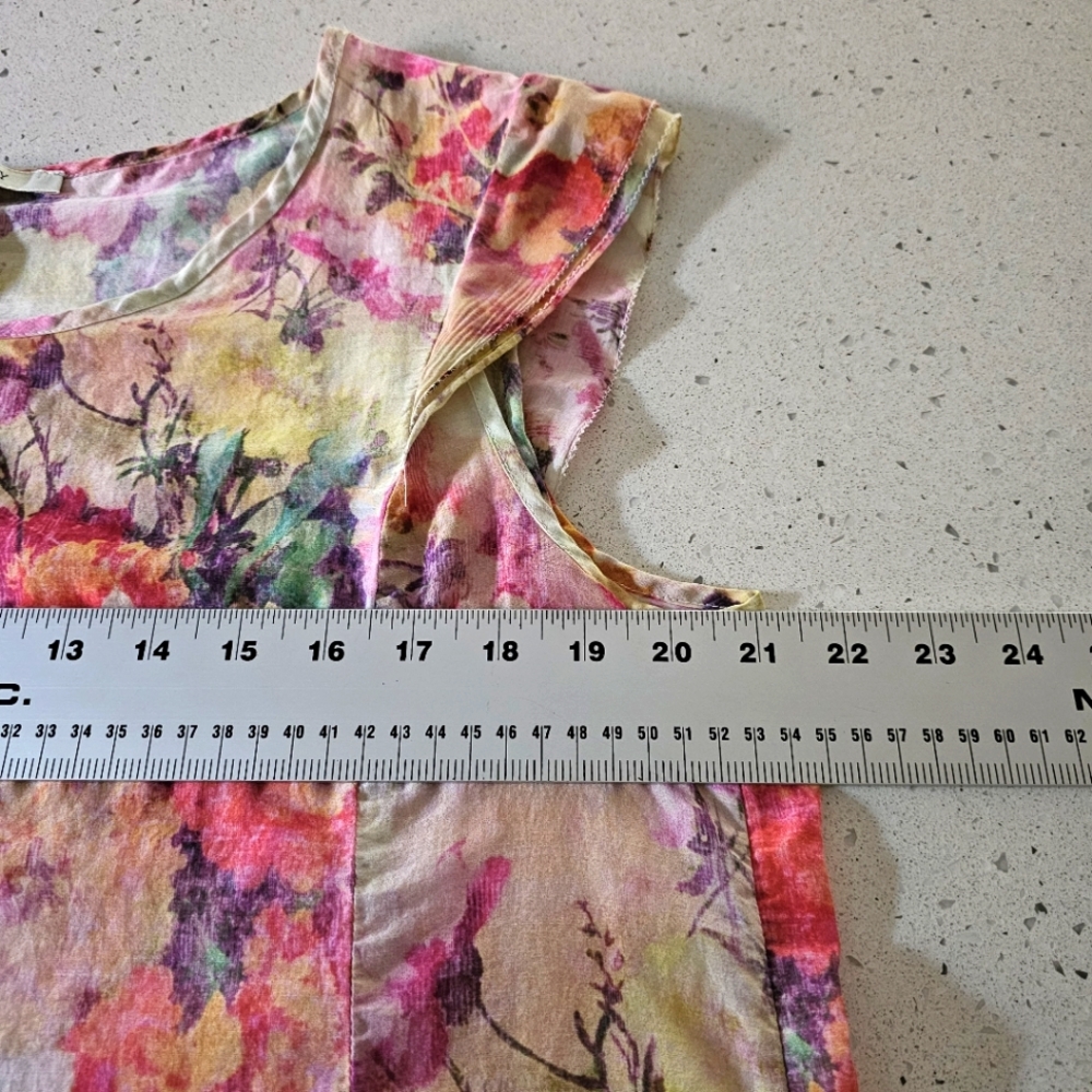 Laura Ashley cotton voile top with floral print size 14 - Picture 7 of 9